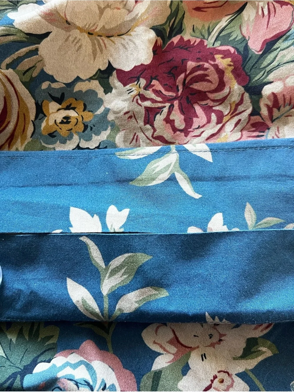 Pottery Barn Pauline Queen Duvet Blue Cottagecore Floral Print NO SHAMS